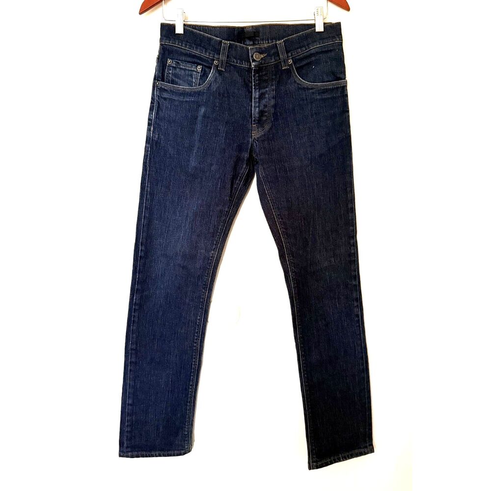 Prada GEP010 Indigo Dark Wash Slim Straight Button Fly Denim Jeans Sz 30
